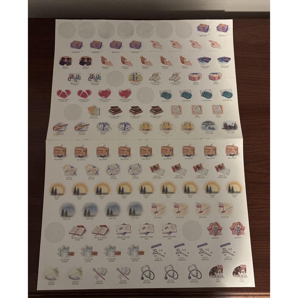 American Girl Calendar Stickers From 1998 Year Calendar